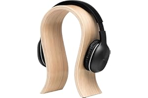 Valiai Supporto per cuffie in legno per organizzare la scrivania da ufficio, minimalista ed elegante dettaglio interno in colore rovere naturale (quercia)