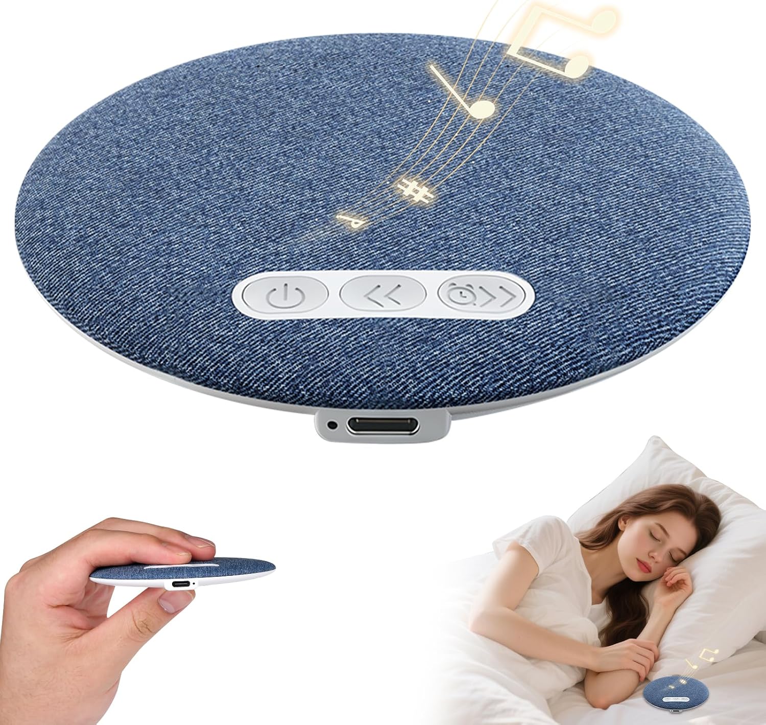 Altavoz Bluetooth para Almohada – Mini Altavoz Portátil para Colocar Bajo la Almohada, ideal para Dormir, con Función de Temporizador y Ruido Blanco – Altavoz para Quienes Tienen el Sueño Profundo