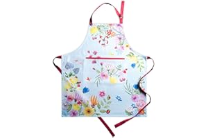 Maison d' Hermine Grembiule da cucina, 100% cotone, 1 pezzo con collo regolabile, tasca centrale per donna/uomo, chef, cucina