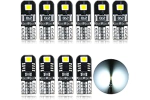 AGLINT Ampoules T10 LED CANBUS 12V Blanc Pas De Polarité Conçu W5W Wedge Intérieur De Voiture Lumière Dôme Feux De Plaque D'i
