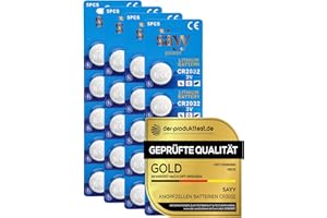 [GEPRÜFTE QUALITÄT] SAYY 20 X CR2032 CR 2032 Knopfzellen Batterien, langanhaltende Leistung (Lange Lagerfähigkeit 10 Jahre) Waagen Zubehör Medizinischen, Elektronischen kleingeräten, Autoschlüssel 3V