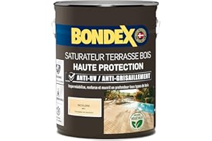 BONDEX - Saturateur Terrasse Bois Intérieur & Extérieur - Idéale pour Rénover, Décorer et Protéger - À Base d'Eau - Haute Protection - Anti-UV, Anti-Grisaillement - Mat - 5L - Incolore