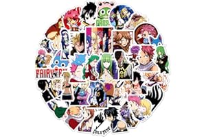 SANMATIC Lot de 50 autocollants Fairy Tail anime pour ordinateur portable, pare-chocs, planche à roulettes, bouteilles d'eau, ordinateur, téléphone, pack d'autocollants anime pour enfants/adolescents.