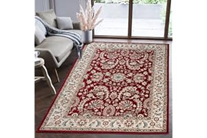 Mazovia Tappeto Salotto Moderno Pelo Corto - Tappeti Moderni Soggiorno - Tappeti Camera da Letto - Tappeti Salotto Grandi Dimesnioni - Motivo Orientale - Rosso - 200x300 cm