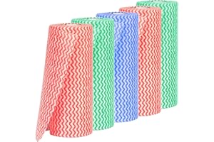 Frasheng Strofinacci usa e getta multiuso,Set di 5rotoli da 50asciugamani usa e getta,in tessuto non tessuto antiaderente,per della cucina e della casa,Grande Panno Ecologico per la Pulizia della casa