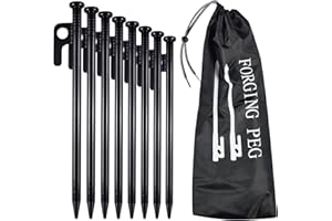 ZeYou 8 Piezas Tarea Pesada Estacas para Tienda,piquetas para Tiendas,Clavijas de Camping Resistentes,Clavijas para Tienda de campaña,piquetas Camping Suelo Duro,para Aire Libre Senderismo