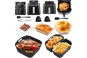 YAOYIN Moule Silicone Air Fryer, Accessoires Air Fryer pour Philips 6,2L NA230, Russell Hobbs 4L/8L/8,3L, Moulinex 6,5L-7,5L, Ninja/Cosori/Cecotec Air Fryer Accessoires,Réutilisable accessoires air fryer