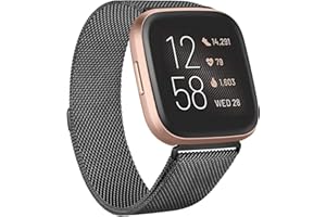 ZHIX Kompatibel mit Fitbit Versa 2 Armband Fitbit Versa Armband,Metall Verstellbares Edelstahl Ersatzarmband für Fitbit Versa/Versa 2/Versa Lite/Versa 2 SE Damen Herren