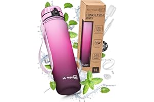 My Vesperbox® Trinkflasche Kinder [1000ML] - Wasserflasche Kohlensäure Geeignet & Auslaufsicher - Water Bottle Kids - für Schule & Sport - Kinderflasche für Mädchen & Jungen - inkl. Ersatzdichtung
