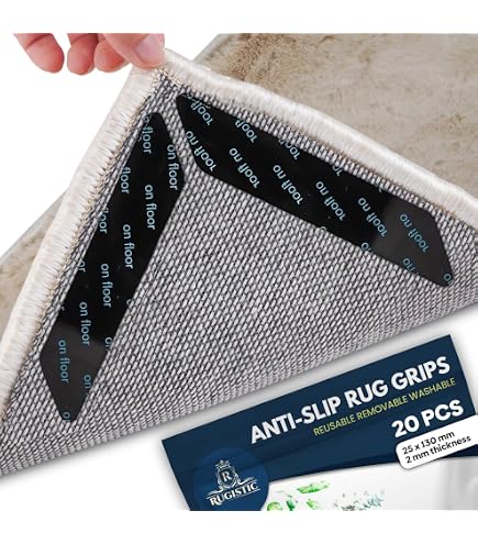 10 Grippers Anti-Dérapants Pour Tapis - Anti-Glissement Et Anti-Curl - Réutilisables Et Lavables - Karoro