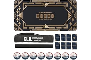 Elil - Poker Mat | Folding Poker Table Top 180cmx90cm| Durable & Portable Poker Table Topper | Ideal for Home Games & Tournaments | Smooth Surface for 8-10 Players (Classic Gatsby)