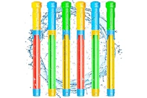 Atuoxing 6 Pièces Pistolet a Eau Mousse Enfant, Jouet de Pistolet à Eau, Colorée Longue Portée Pistolet Eau Mousse, Jardin Extérieur l'eau Fête Jouets D'été (B)