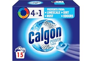 Calgon 4-in-1 Washing Machine Cleaner and Water Softener Tablets, Removes Limescale & Odours, Deep Clean, Units: 15 Tablets, Pack of 1 (Packaging May Vary)