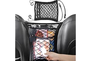 AIXIMA Netz Für Auto Lnnenraum,3 Schichten Mit 2 Taschen,Autositz Aufbewahrungsnetz,universal Netz Auto Vordersitze,Design Zur Vermeidung Von Störungen Durch Haustiere/Kinder