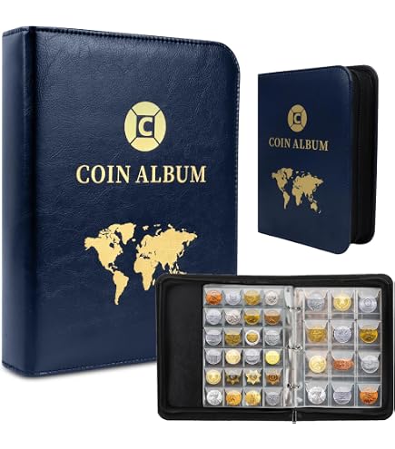 Leuchtturm Boîte à Monnaie Smart – 20 Compartiments Pour Pièces Jusqu'à 41 Mm – Bleu Velours, Pour Euros Et DM