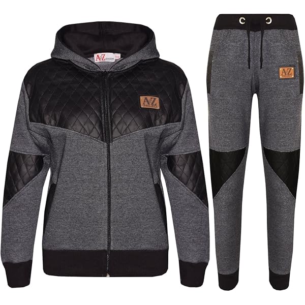A2Z Survêtement Unisexe Enfant - Sweat à Capuche Et Jogging En Polaire Douce, 2 à 13 Ans