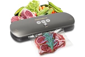 KitchenBoss Machine Sous Vide Alimentaire à Double Professionnel Soudeuse De Film Automatique Appareil Pour Aliments Secs Incl 5 Sacs De Mise Sous Vide