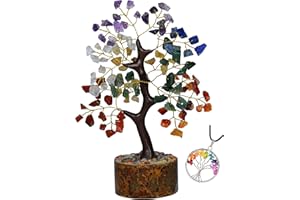 ABHISUBYA Crystals - Crystal Tree Bonsai of Life Seven Chakra and Gemstones Home Decor Necklaces Mini Gem House Warming Gifts New Spiritual (SYT-SC-7-8-UK)