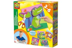 SES Creative 14042 - Jag lär mig att klippa och klistra på, säker sax, komplett set för små barn
