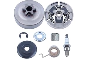 Piñón Kit para Motosierra STIHL MS211 MS181 MS171, ADEFOL Embrague Tambor + Rueda Dentada + Bujía + Cojinete + Engranaje Helicoidal + Arandela Recambios Repuestos 8 in 1