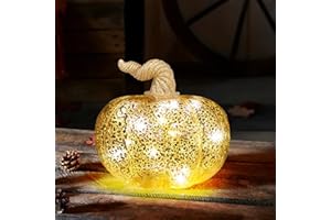 DETENE Zucca di Vetro per la Decorazione Decorazione di Zucca Oro Zuccha di Vetro di Halloween Grande Zucca Di Vetro per Halloween Decorazione Autunno Raccolto Decorazioni da Tavolo(circolare)