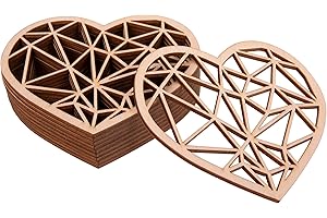 ProArts Coeur Dessous de Verre - sous Verre en Bois Set de 10 Pièces 11x10cm - sous-Verre en Bois pour Boissons et café