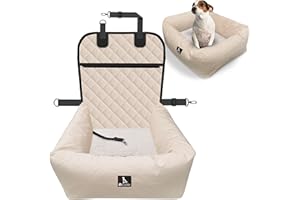 bluzelle Fotelik samochodowy dla psa, podróżne, legowisko dla zwierząt domowych, 2 w 1, dla małych i średnich psów, zdejmowany pokrowiec i mata, tkanina Oxford, nadaje się do prania, wodoodporne