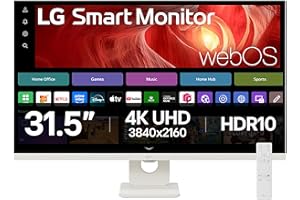 LG SMART Monitor 32U721SA-W, 4K UHD VA 32 inch, 60Hz, 5ms GtG, HDR10, Wi-Fi, Bluetooth, Home office - Remote Desktop, Airplay, webOS smart apps with remote, Speakers, HDMI, USB-C, White