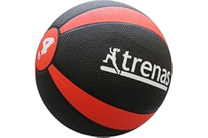 trenas Medizinball - Gummi - 1 kg - 1,5 kg - 2 kg - 3 kg - 4 kg - 5 kg - Robuster und Griffiger Ball - Ideal für Fitness und Sport