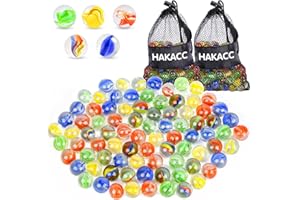 HAKACC 250 PCS Marbles Bulk Assorted Colours Glass, Cat Eyes Round Marbles Toy for Kids Games, DIY and Home Decoration