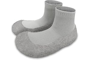 Dream Bridge Kids Toddler Slipper Socks with Rubber Sole Non-Slip Knit Lightweight House Slippers for Boys Girls