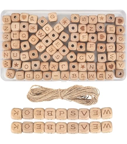 50 Perline In Legno Di Cotone 16mm - Colorate Per Uncinetto, Collane Fai Da Te E Bracciali