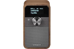 SANGEAN DDR-8 bärbar DAB-radio med Bluetooth 5.2, roterande OLED-skärm
