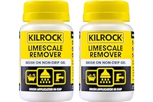 Kilrock Limescale Remover Brush On Non-Drip Gel 2 x 160ml - Brush Applicator in Cap - Dissolves Hard Water Stains and Heavy Build-ups - Perfect for Bath Rims, Sinks, Taps and Shower Heads