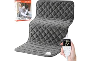 hYwecy Large Heating Pad for Back Pain Relief,50x 80cm Electric Heat Pad with 6 Heat Levels &10 Time Settings,Automatic Shut Off,Heat Pads for Back;Neck;Shoulder;Belly Pain Relief,Machine Washable