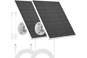 YCTECHLIFE Solar Panel for Eufy Outdoor Camera, 5W Camera Solar Charger Compatible with Eufycam, Continuous Power Supply, Solar Panel with 9.8ft Charging Cable, IP65 Waterproof, 2 Pack