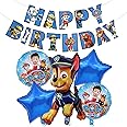 Rozi Decoration Paw Patrol Theme Foil, Paper Birthday Decorations Kit for Kids, Boy, Girl Birthday Decorations, Happy 6th Birthday Decoration Paw Patrol Theme Pack of 6 Pcs, multicolor