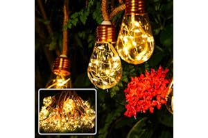 BrightArk Catena Luminosa Esterno,8M Luci da Esterno Giardino con 16 Lampadine,IP65 Impermeabile LED Luci Solari Esterno Decorative Bianco Caldo per Festa Balcone Campeggio Matrimonio Barbecue Partito
