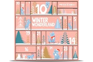 Pets Deli Adventskalender 2024 für Katzen mit feinsten Snacks, limitierter Winterleckerei und exklusivem Gutschein für Zubehör 1290g