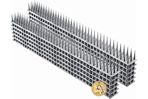 KADAX Plastic Spikes, 52 x 4.5 x 3.5 cm, Wall Spikes, Fence Spikes, Bird Spikes, Bird Repellent, Pigeon Repellent, Deterrent for Birds, Cats, Anti Climb Spikes (12, Silver)