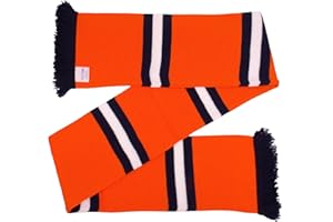 ARENA SCARVES Luton Town Supporters Tangerine, Navy and White Striped Scarf