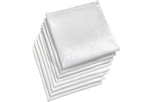 Celebright Christmas Pack of 8 Napkins - Square 17 x 17 inches (43 x 43 cm) - Ideal Xmas Dinner Table Decorative Settings - Deer Embossed Design - White