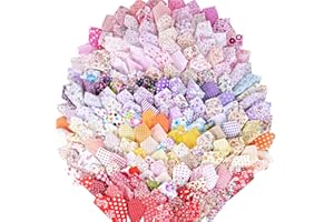 MEJOSER 200 pezzi 10 * 10cm Quadrati Stoffa Cotone Creativo Tessuti Lavoretti Cucito Diversi Colori Rosso Rosa Giallo Viola