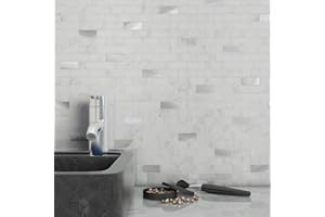 ‎BENICE BeNice Marmorfliesen-Sticker sind ideal für die Renovierung von Küchen, Bädern, Toiletten und mehr. Fliesenmuster Umgestaltungsplatte Hitzebeständig Wasserdicht DIY Wandfliesen(Weiß,10Stücke)