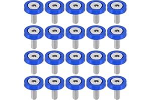 F FIERCE CYCLE 20pcs Car Motorcycle Blue M6 Fender Bumper Washer Bolt Fastener