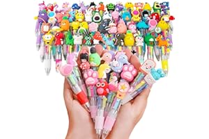 Crusward 30 Pezzi Penna Multicolore Bambini 4 Colori, Penne Multicolore per Gadget Compleanno Bambini cancelleria Scolastico Regalo