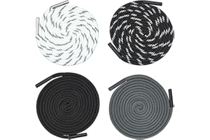 MEUKCEZ 4 Pcs Universal Replacement Drawstring Cord, 162cm Long Encrypted Cotton Rope with Durable Metal Tips Drawstring for Hoodies Sweatpants Jackets & Bags, 4 Colors and Styles for Versatile Fashion Needs