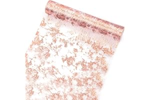 Bordslöpare glänsande roséguld, 28 cm x 10 m bordsband metalliska bordslöpare, bordsdukar bröllop dekorativt tyg för bröllop