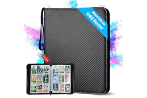 DYDHRER Classeur Carte 1080 Cartes,Transparentes Rangement Carte,9 Pochettes 60 Pages Pochette Carte Amovibles,Classeur Cartes à Collectionner en Imperméable,Classeur Carte Magic pour Filles et Garçons,Noir