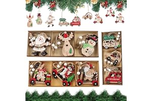 MEIN HERZ 27 drewnianych zawieszek bożonarodzeniowych, dekoracja bożonarodzeniowa, jeleń, figurka dekoracyjna z reniferem, ozdoba choinkowa do zawieszenia, drewniane zawieszki bożonarodzeniowe na choinkę, Boże